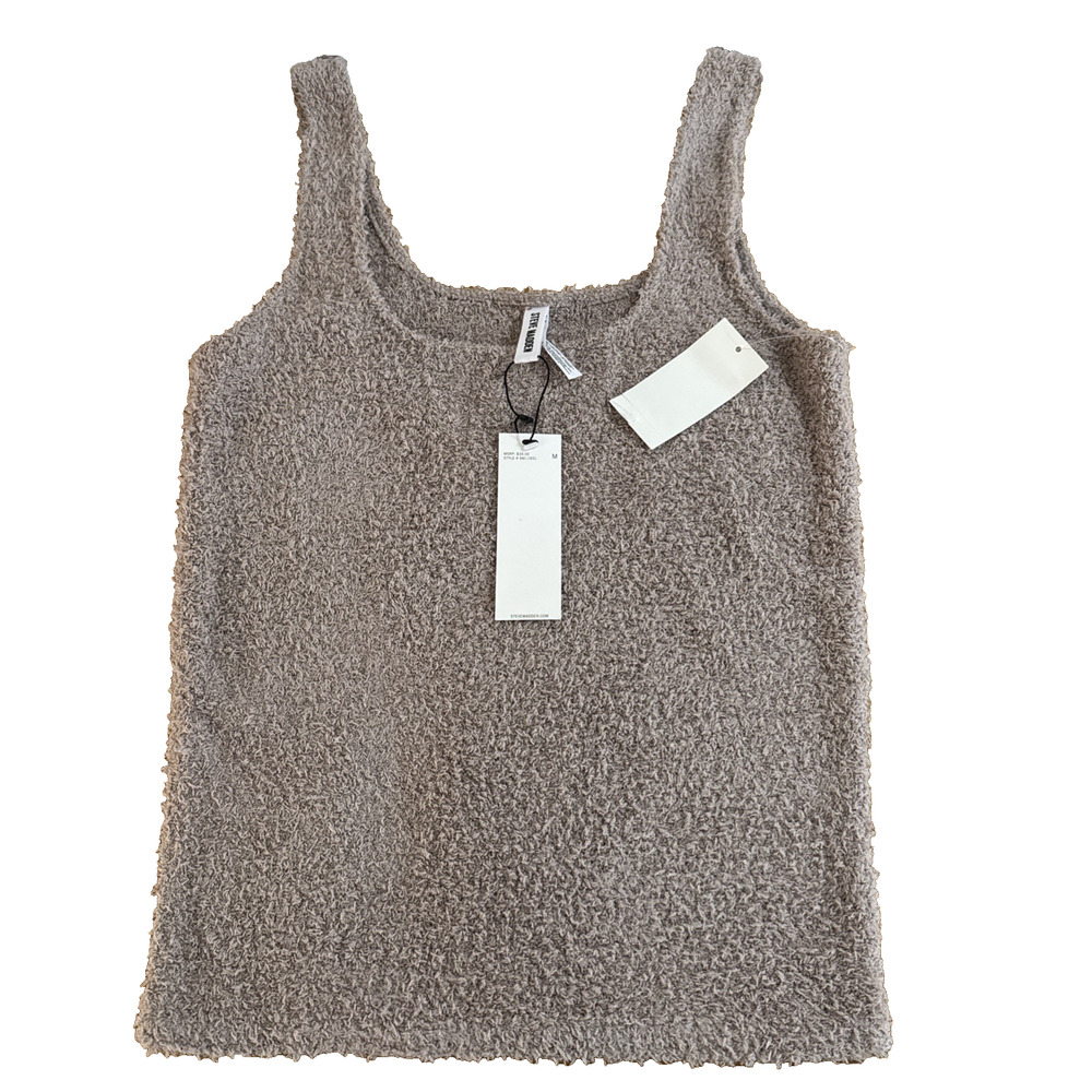 Steve Madden Women's Chenille Sleep Tank Top - Bark/Taupe - Size M